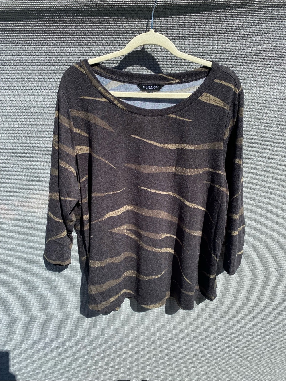 Liverpool Los Angeles Abstract Animal Print Top Size 3X New